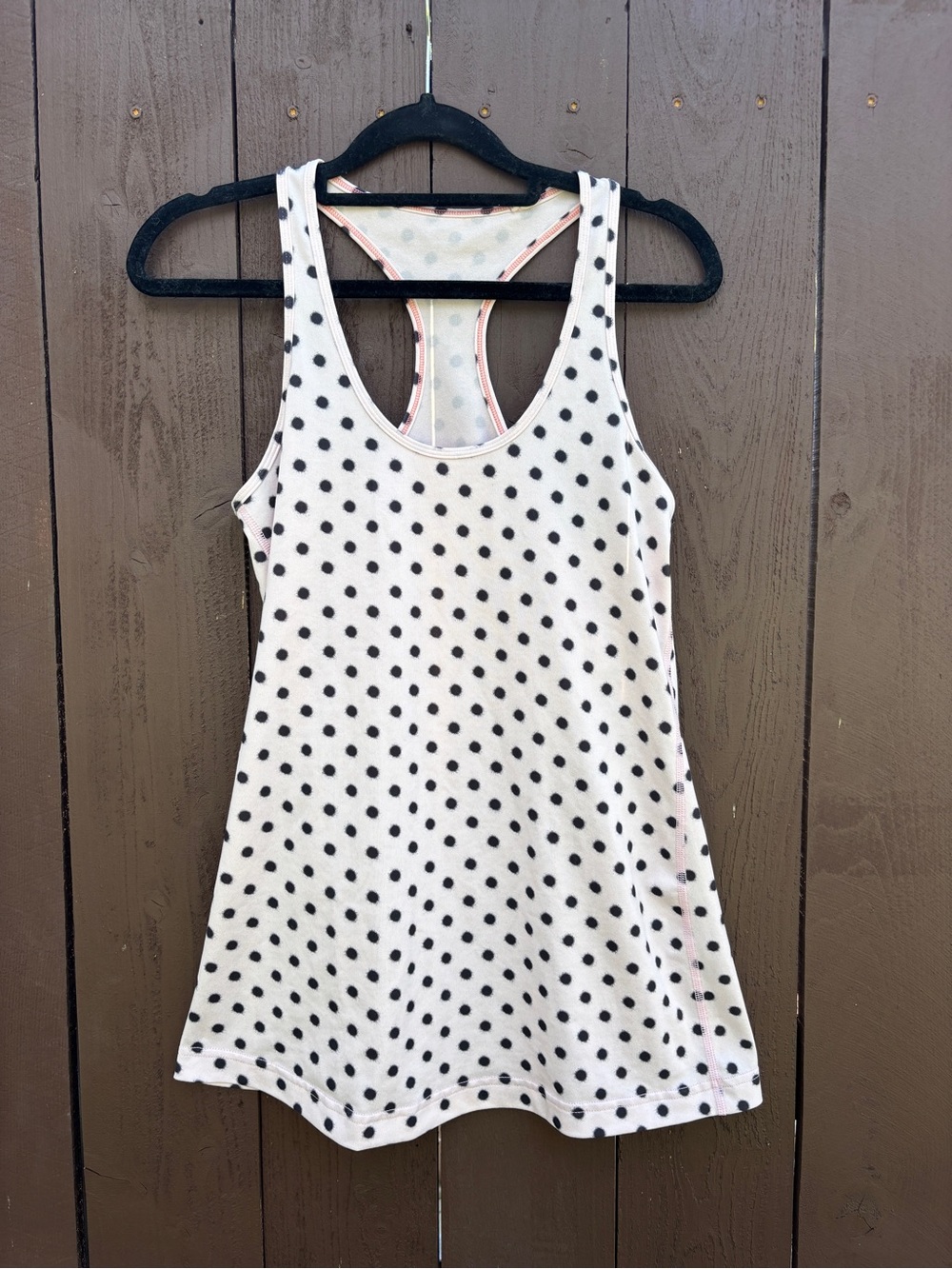 Lululemon Cool Tank light pink with black polka dots